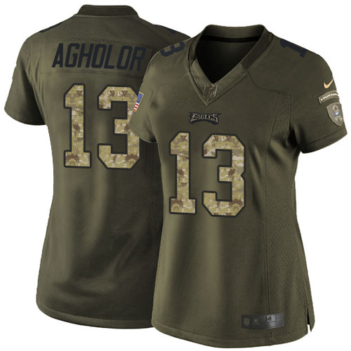 Nike Eagles #13 Nelson Agholor Green Women's Stitched NFL Limited 2015 Salute to Service Jersey